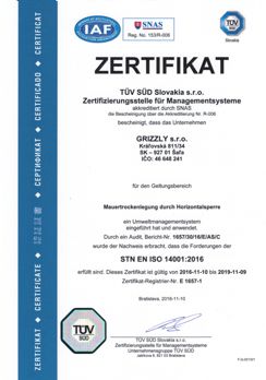 grizzly iso 14001 TUV